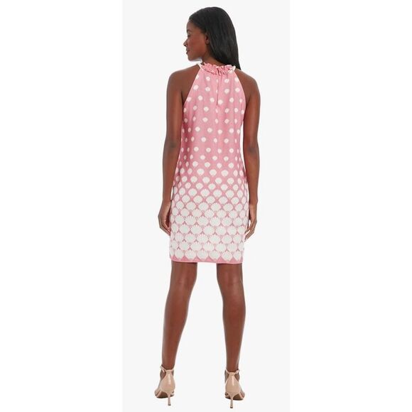 London Times Women's Sleeveless Ruffle Neck Shift Shell Pattern-16 - Picture 2 of 6